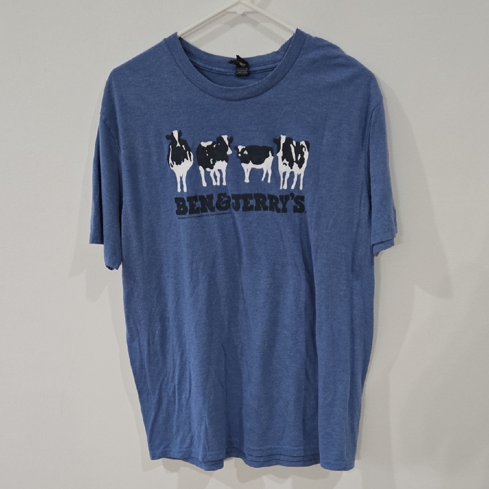 District Sz Large Ben & Jerrys Blue Graphic Tee